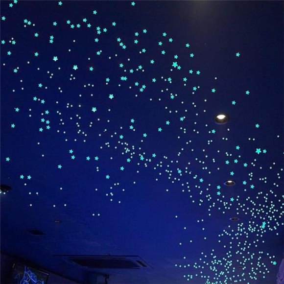 Glow in The Dark Stars Decals Decor for Ceiling 633 Pcs Realistic 3D Stickers - Picture 7 of 7